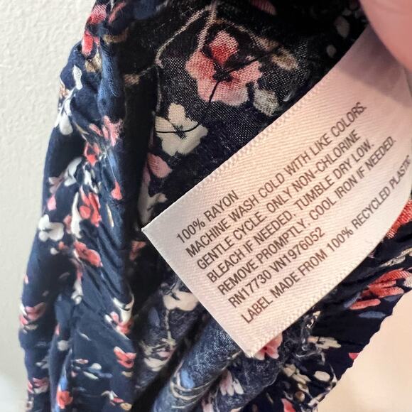 Xhilaration Wrap Skirt Large Blue Ditzy Floral Tulip Hem Midi Cottagecore Twee - Picture 8 of 8